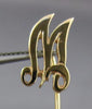 ESTATE 14KT YELLOW GOLD 3D HANDCRAFTED "M" INITIAL CLASSIC LAPEL PIN #26158