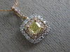 ESTATE .76CT WHITE & FANCY YELLOW DIAMOND 18KT WHITE & ROSE GOLD 3D HALO PENDANT