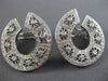 ESTATE LARGE 1.36CT DIAMOND 18KT WHITE GOLD OPEN FILIGREE HOOP CLIP ON EARRINGS