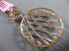 ESTATE LARGE 4.08CT WHITE PINK DIAMOND 18KT GOLD ZIG ZAG CIRCLE FLOATING PENDANT