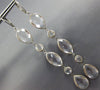 ESTATE EXTRA LARGE AAA CRYSTAL 14KT WHITE GOLD 3D MULTI SHAPE HANGING EARRINGS
