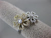 ESTATE .50CT DIAMOND 14KT WHITE & YELLOW GOLD 3D DOUBLE FLOWER HEART LOVE RING