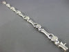 ESTATE WIDE .85CT DIAMOND 14KT WHITE GOLD 3D OVAL BAMBOO TENNIS BRACELET #25908