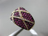 ESTATE LARGE .79CT DIAMOND & PINK SAPPHIRE 18K ROSE GOLD 3D CRISS CROSS FUN RING