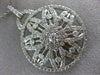 ESTATE LARGE 3.38CT DIAMOND 14KT WHITE GOLD 3D CIRCULAR FLOWER SNOWFLAKE PENDANT