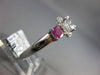 ESTATE 1.42CT DIAMOND & AAA PINK SAPPHIRE 14K WHITE GOLD 3D HALO ENGAGEMENT RING