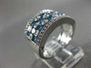 ESTATE WIDE 2.26CT DIAMOND & BLUE TOPAZ 14KT WHITE GOLD ETOILE ANNIVERSARY RING