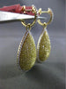 ESTATE LARGE 2.45CT DIAMOND 18K YELLOW GOLD PEAR SHAPE FLOATING HANGING EARRINGS