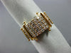 ESTATE .40CT DIAMOND 14KT YELLOW GOLD 3D CLASSIC PAVE MULTI ROW ANNIVERSARY RING