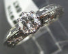 ANTIQUE .52CT OLD MINE DIAMOND 18KT WHITE GOLD 3D FILIGREE ENGAGEMENT RING #9318