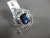 ESTATE LARGE 3.54CT DIAMOND EXTRA FACET SAPPHIRE 18KT WHITE GOLD ENGAGEMENT RING