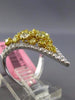 LARGE 1.33CT WHITE & FANCY YELLOW DIAMOND 18KT WHITE & YELLOW GOLD V SHAPE RING