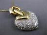 ESTATE LARGE 1.30CT DIAMOND 18KT TWO TONE GOLD 3D HEART FLOATING PENDANT #23610