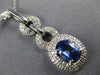 ESTATE LARGE 1.37CT DIAMOND & AAA SAPPHIRE 14KT WHITE GOLD OVAL JOURNEY PENDANT