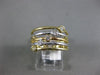 ESTATE WIDE .23CT DIAMOND 14K TWO TONE GOLD MULTI ROW GRADUATING BEZEL LOVE RING