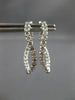 ESTATE 1.0CT DIAMOND 14K WHITE GOLD CLASSIC OVAL CURVED INSIDE OUT HOOP EARRINGS