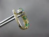 ESTATE 1.07CT DIAMOND & AAA COLOMBIAN EMERALD 14K YELLOW GOLD 3D X LOVE EARRINGS