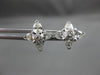 ANTIQUE 1.13CT ROUND & PEAR CUT DIAMOND 14KT WHITE GOLD CLUSTER EARRINGS #17126