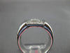 ESTATE WIDE .35CT DIAMOND 18K WHITE GOLD ROUND & PRINCESS BEZEL ANNIVERSARY RING