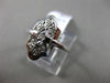 ANTIQUE WIDE .06CT ROUND DIAMOND 14KT WHITE GOLD 3D OPEN FILIGREE OCTAGON RING