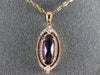 ESTATE 1.15CT DIAMOND & AAA AMETHYST 14KT ROSE GOLD 3D OVAL FILIGREE PENDANT