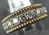 ESTATE WIDE 1.02CT DIAMOND 14KT 2 TONE GOLD SEMI ETERNITY ROPE ANNIVERSARY RING