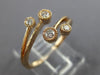 ESTATE .17CT DIAMOND 14K ROSE GOLD 4 STONE FILIGREE MILGRAIN CRISS CROSS RING