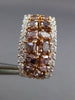 ESTATE LARGE 4.35CT WHITE & PINK DIAMOND 18KT WHITE & ROSE GOLD CLIP ON EARRINGS