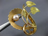 ANTIQUE AAA SOUTH SEA PEARL 18KT ROSE & YELLOW GOLD LEAF HEART PIN BROOCH #23698
