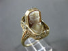 ANTIQUE WIDE .03CT DIAMOND 14K YELLOW GOLD LADY CAMEO REVERSIBLE RING  #26428