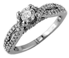 .80CT DIAMOND 14KT WHITE GOLD 3D ROUND CLASSIC INFINITY ENGAGEMENT RING