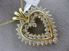 ESTATE LARGE 2.04CT DIAMOND 14KT YELLOW GOLD DOUBLE HEART LOVE FLOATING PENDANT