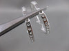 ESTATE 3.50CT DIAMOND HOOP INSIDE OUT 18K WHITE GOLD 33MM FILIGRE EARRINGS 20167