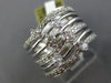 ESTATE WIDE .85CT DIAMOND 18KT WHITE GOLD MULTI ROW SEMI ETRNITY ETOLIE FUN RING