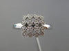 ESTATE .07CT DIAMOND 14K WHITE GOLD 3D SQUARE FILIGREE MILGRAIN CLUSTER FUN RING