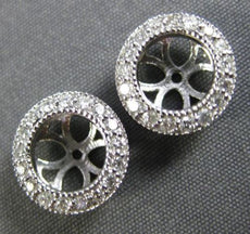 ESTATE .37CT DIAMOND 14KT WHITE GOLD CLASSIC 3D ROUND FILIGREE JACKET EARRINGS
