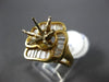 ESTATE LARGE 1CT DIAMOND 14K YELLOW GOLD FLOWER SEMI MOUNT ENGAGEMENT RING