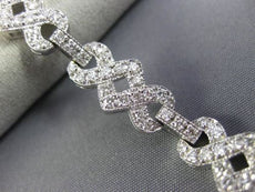 ANTIQUE WIDE 2.97CT DIAMOND 14KT WHITE GOLD 3D INFINITY TENNIS BRACELET #21888