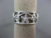 ANTIQUE .42CT DIAMOND 14KT WHITE GOLD 3D FLOWER FILIGREE ETERNITY RING #22243