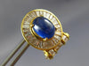 ANTIQUE LARGE 8.68CT DIAMOND & AAA SAPPHIRE 18KT YELLOW GOLD 3D CLIP ON EARRINGS