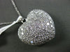 ESTATE LARGE 2.07CT DIAMOND 18KT WHITE GOLD 3D FILIGREE FLOATING HEART PENDANT