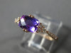 ESTATE 1.04CT DIAMOND & AAA AMETHYST 14KT ROSE GOLD 3D CLUSTER RECTANGULAR RING