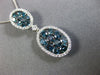 ESTATE LARGE 2.03CT WHITE & BLUE DIAMOND 14KT WHITE GOLD OVAL TEAR DROP PENDANT