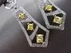 ANTIQUE 2.04CT DIAMOND 18KT WHITE & YELLOW GOLD 3D FILIGREE HANGING EARRINGS