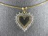 ESTATE .60CT DIAMOND 14KT YELLOW GOLD 3D OPEN HEART FLOATING LOVE PENDANT #26540