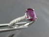 ESTATE 2.22CT DIAMOND & AAA RUBY 18KT WHITE GOLD OVAL SOLITAIRE ENGAGEMENT RING