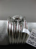 ESTATE WIDE .33CT DIAMOND 18KT WHITE GOLD MULTI ROW ROUND CLUSTER PAVE FUN RING