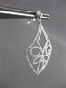 ESTATE LARGE 1.25CT ROUND DIAMOND 14KT WHITE GOLD 3D FILIGREE HANGING EARRINGS