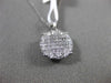 ESTATE .58CT DIAMOND 18KT WHITE GOLD FILIGREE CLUSTER FLOATING PENDANT & CHAIN