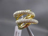 ESTATE LARGE 1.87CT DIAMOND 14KT YELLOW GOLD 3D MULTI ROW CROSS RING F/G VS/VVS